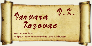 Varvara Kožovac vizit kartica
